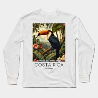 A Vintage Travel Illustration of Cahuita National Park - Costa Rica Long Sleeve T-Shirt